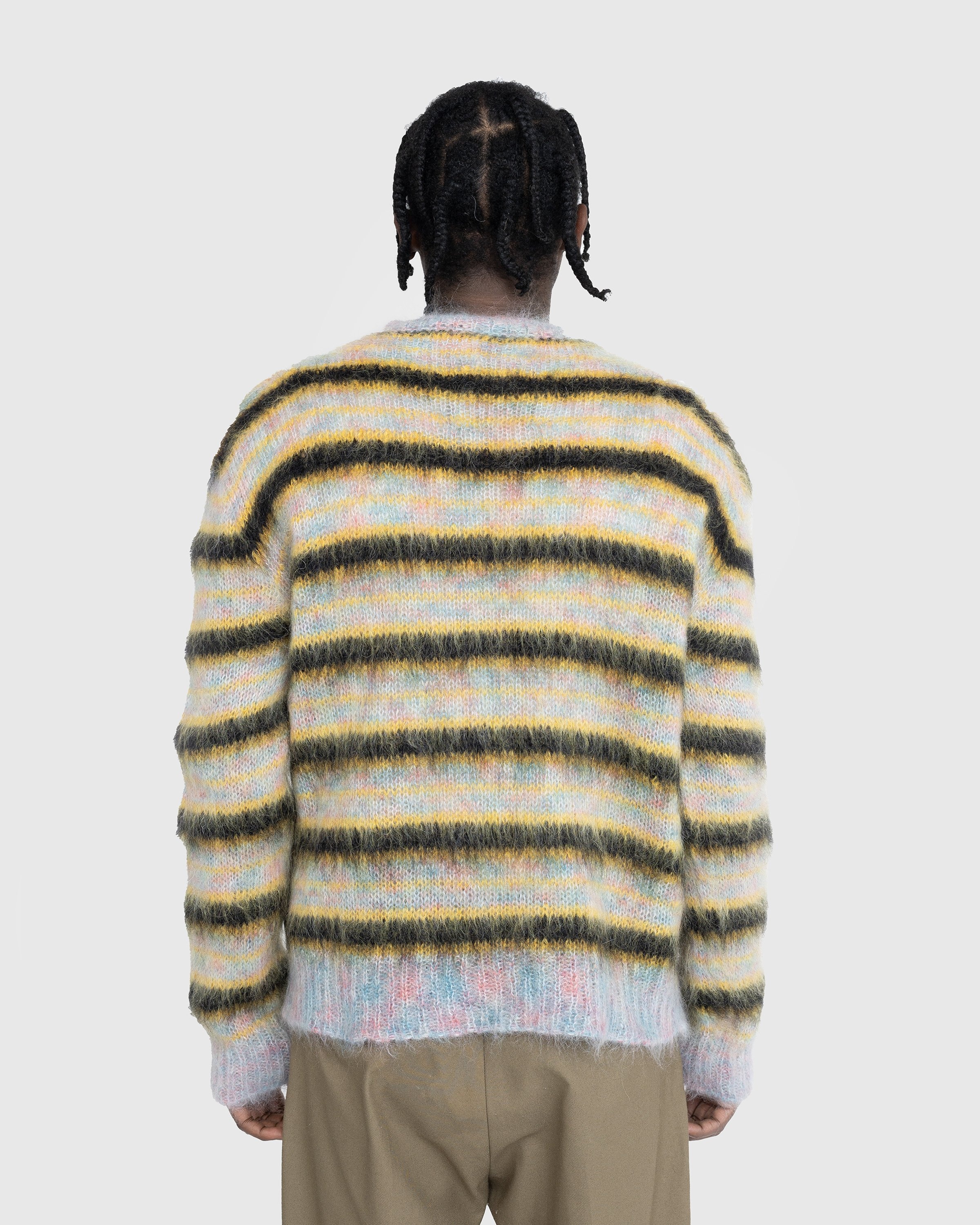 Striped logo intarsia mohair wool blend sweater new arrivals
